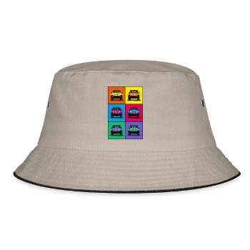 US Geländewagen Ikone cooles Retro Design - Bucket Hat - Khaki/Schwarz - Vorne