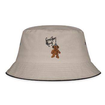 Greifer King, Teddy am Greifarm, Geschenkidee, - Bucket Hat - Khaki/Schwarz - Vorne