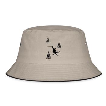 ski - Bucket Hat - Khaki/Schwarz - Vorne