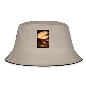 mushroom pattern - Bucket Hat - khaki/black - Front