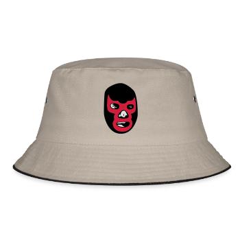 mexican wrestling mask lucha libre - Bucket Hat - Khaki/Schwarz - Vorne