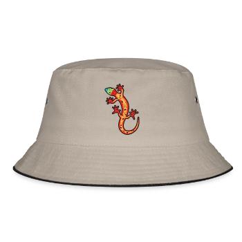 gecko - Bucket Hat - khaki/black - Front