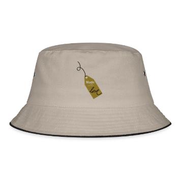 Mit Liebe gemacht - Bucket Hat - Khaki/Schwarz - Vorne