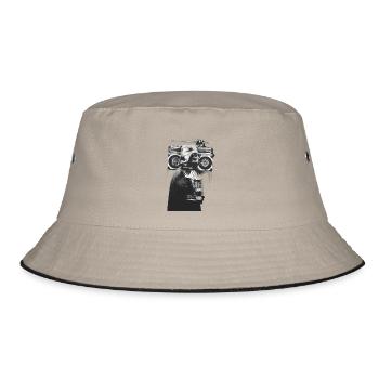Boombox Helmet Collage - Bucket Hat - khaki/black - Front