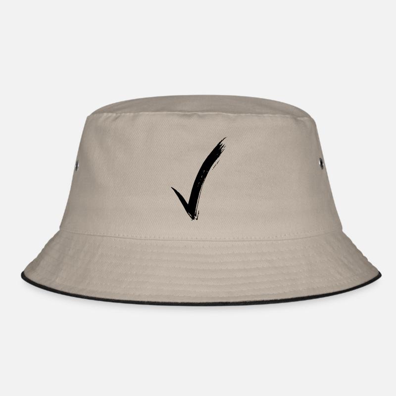 check - Bucket Hat - Khaki/Schwarz