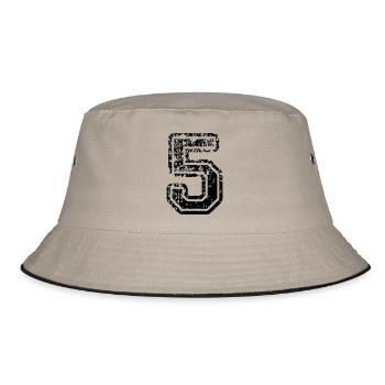 5 - Nummer - Bucket Hat - Khaki/Schwarz - Vorne
