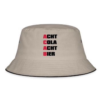 ACAB A.C.A.B - Bucket Hat - Khaki/Schwarz - Vorne