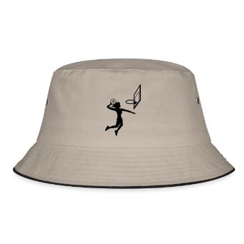 dunking basketball dunk woman female girl coo - Bucket Hat - khaki/black - Front