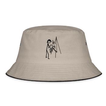 Malerin - Bucket Hat - Khaki/Schwarz - Vorne