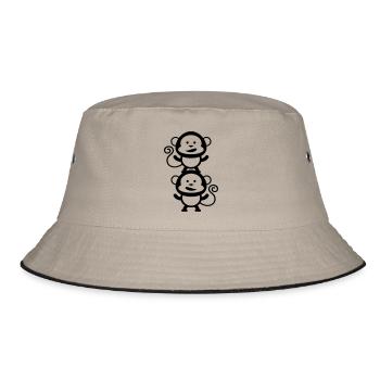affen bande comic - Bucket Hat - Khaki/Schwarz - Vorne