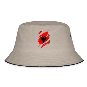 Albania flag torn motif - Bucket Hat - khaki/black - Front