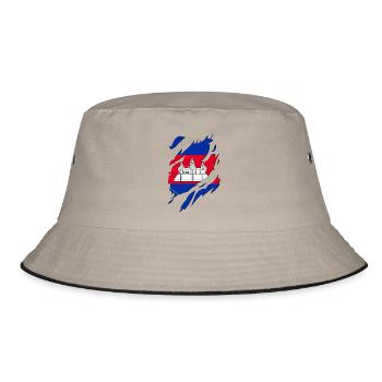 Cambodia flag torn motif - Bucket Hat - khaki/black - Front