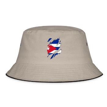 Cuba flag torn motif - Bucket Hat - khaki/black - Front