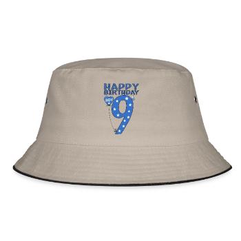9. Geburtstag Junge Maikäfer - Bucket Hat - Khaki/Schwarz - Vorne
