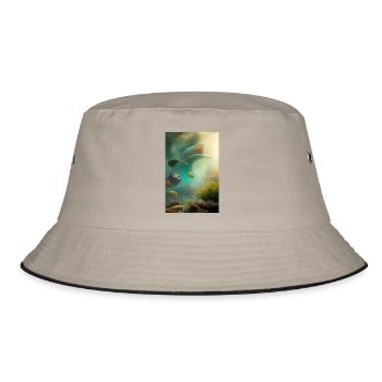 Fish, Aquarium - Bucket Hat - khaki/black - Front