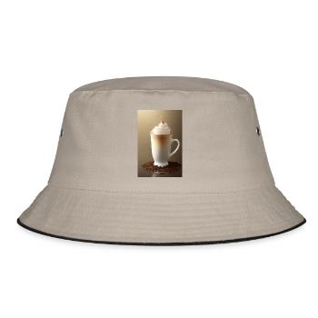 Coffee, coffee beans - Bucket Hat - khaki/black - Front