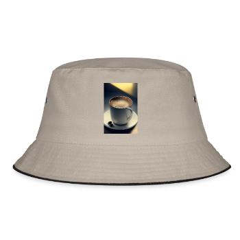 Coffee, coffee beans - Bucket Hat - khaki/black - Front