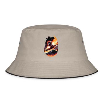 Surfing Astronaut - Bucket Hat - khaki/black - Front