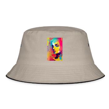 Abstrakte Kunst - Bucket Hat - Khaki/Schwarz - Vorne