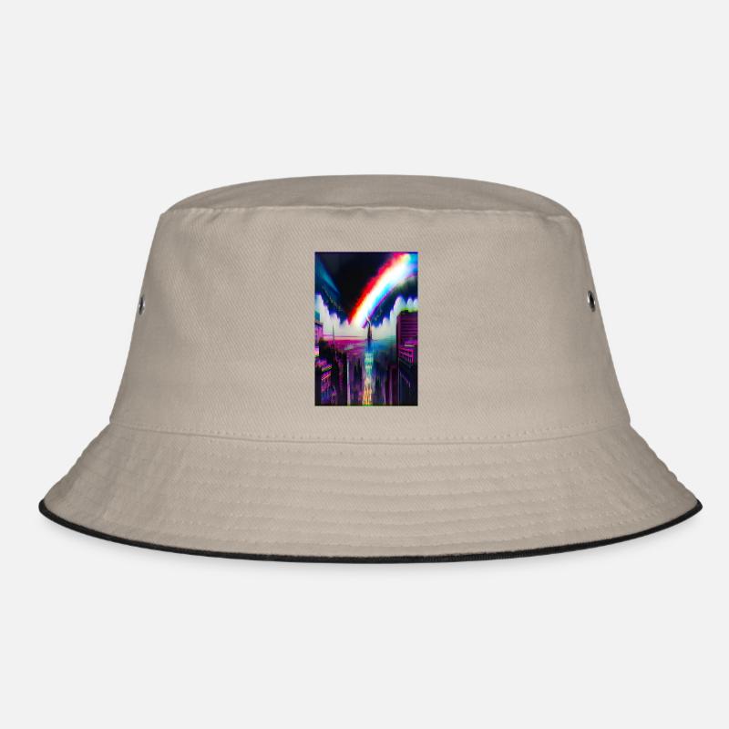 Futuristic Rainbow City Art Bucket Hat