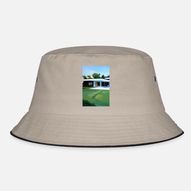 White villa with pool Bucket Hat