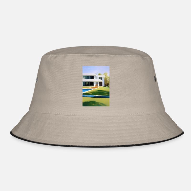 Weiße Villa mit Pool Bucket Hat