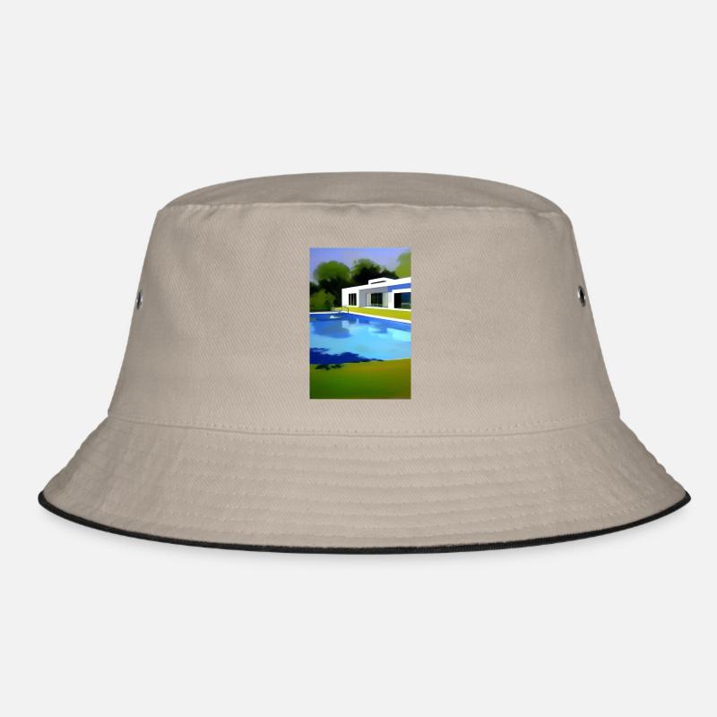 White villa with pool Bucket Hat