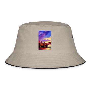 Brücken in London - Bucket Hat - Khaki/Schwarz - Vorne