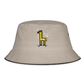 GiraffeSkateboard - Bucket Hat - khaki/black - Front