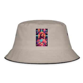 Jesus Christus - Bucket Hat - Khaki/Schwarz - Vorne