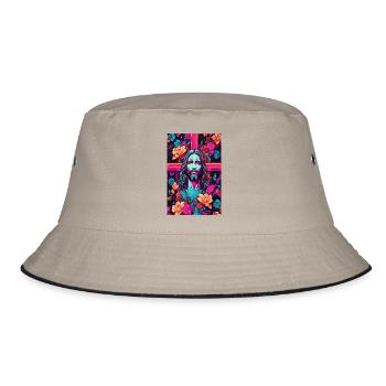 Jesus Christus - Bucket Hat - Khaki/Schwarz - Vorne