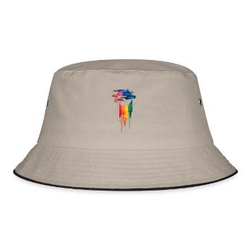 Subtle and Cool Dripping Pride Flag Rainbow Design - Bucket Hat - khaki/black - Front