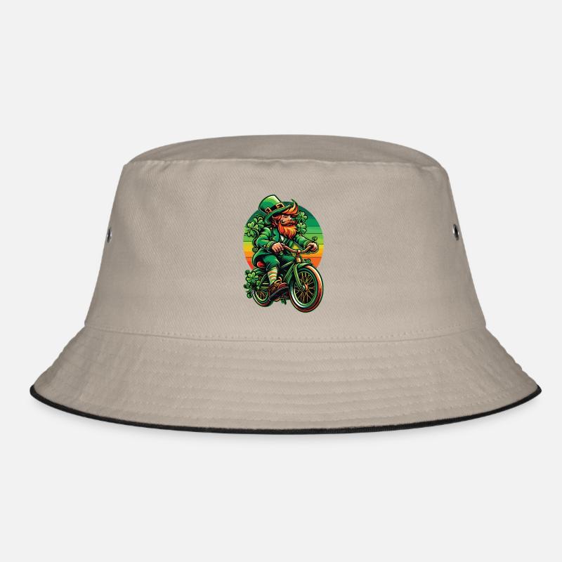 St. Patrick's Day Leprechaun Bicycle Design Bucket Hat