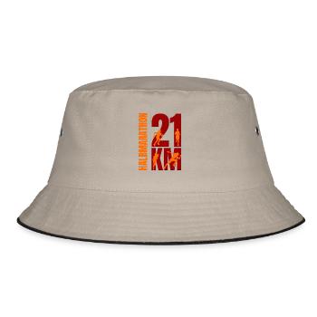 21 KM - Halbmarathon - Bucket Hat - Khaki/Schwarz - Vorne
