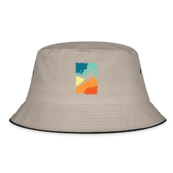 vintage Handball Farben retro Handballer Symbol - Bucket Hat - Khaki/Schwarz - Vorne