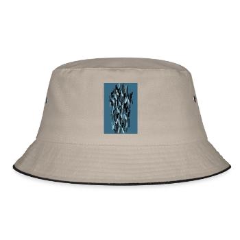 Camouflage Art Blue Gaming - Bucket Hat - khaki/black - Front