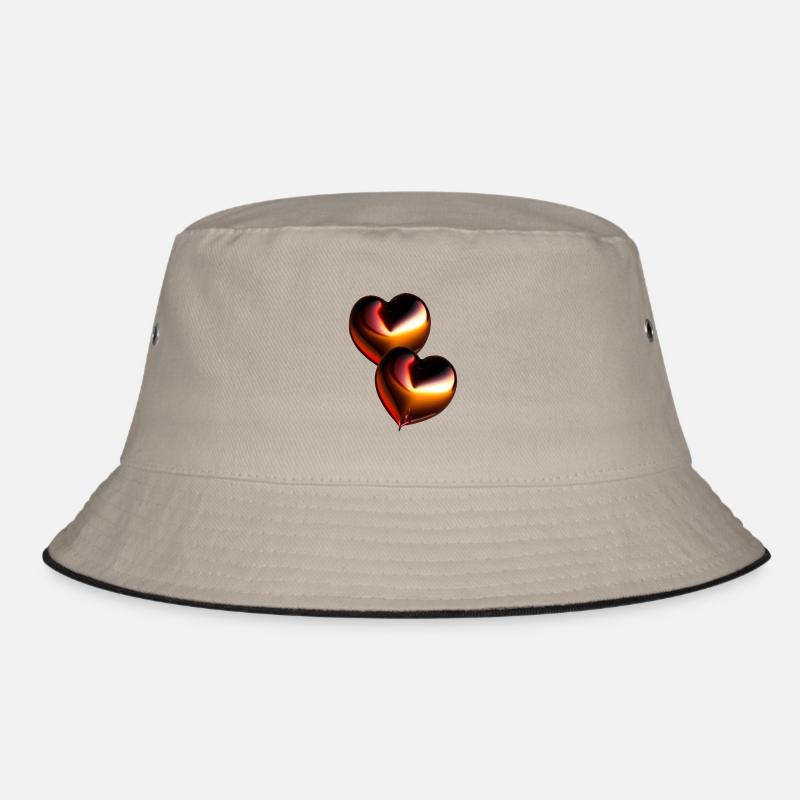two chocolate colored hearts Bucket Hat