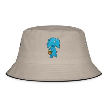 Elefant Apfel - Bucket Hat - Khaki/Schwarz - Vorne