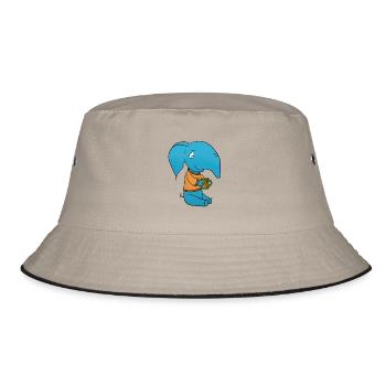 Elefant Tee - Bucket Hat - Khaki/Schwarz - Vorne