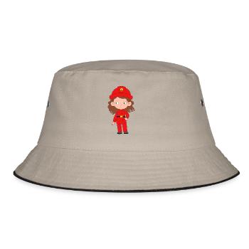Feuerwehrmädchen - Bucket Hat - Khaki/Schwarz - Vorne