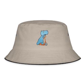 Nilpferd Roller - Bucket Hat - Khaki/Schwarz - Vorne