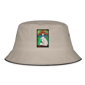 Mouse with bees in the rain - Bucket Hat - khaki/black - Front