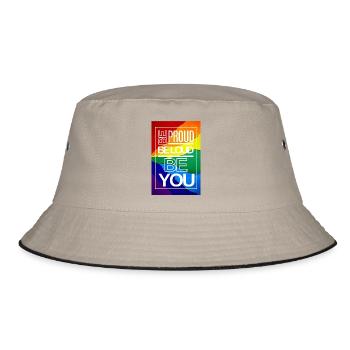 Be Proud Be Loud Be YOU - Bucket Hat - Khaki/Schwarz - Vorne