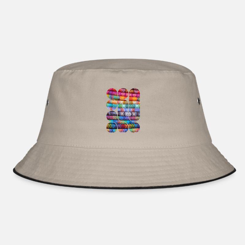 Helles gestricktes Patchwork Bucket Hat