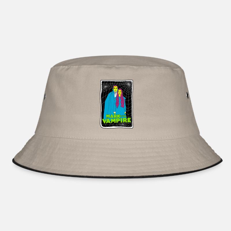 Vampir-Duo mit Spinnennetz-Hintergrund Bucket Hat