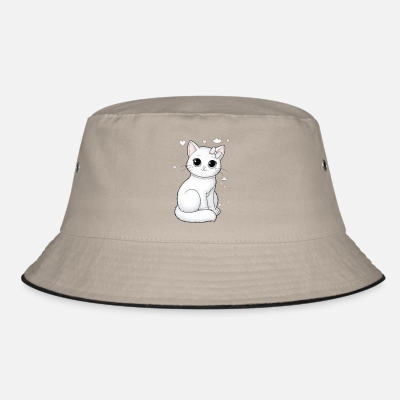Cat White with Bow Cuddle and Cuddle Bucket Hat