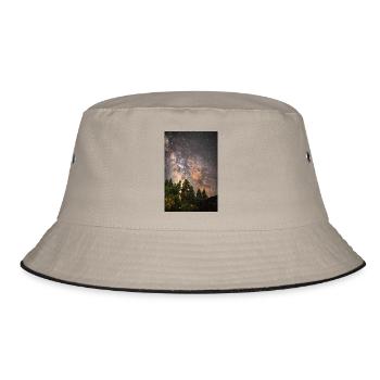 Milchstraßen-Galaxie zwischen den Bäumen - Bucket Hat - Khaki/Schwarz - Vorne