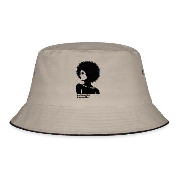 Afro Queen Silhouette - Bucket Hat - khaki/black - Front
