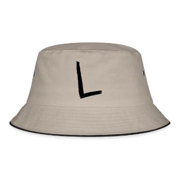 Buchstaben L - Bucket Hat - Khaki/Schwarz - Vorne