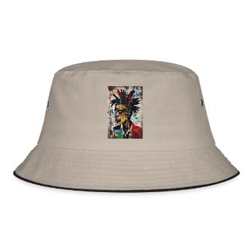 Urban Portrait - Explosion der Farben - Bucket Hat - Khaki/Schwarz - Vorne